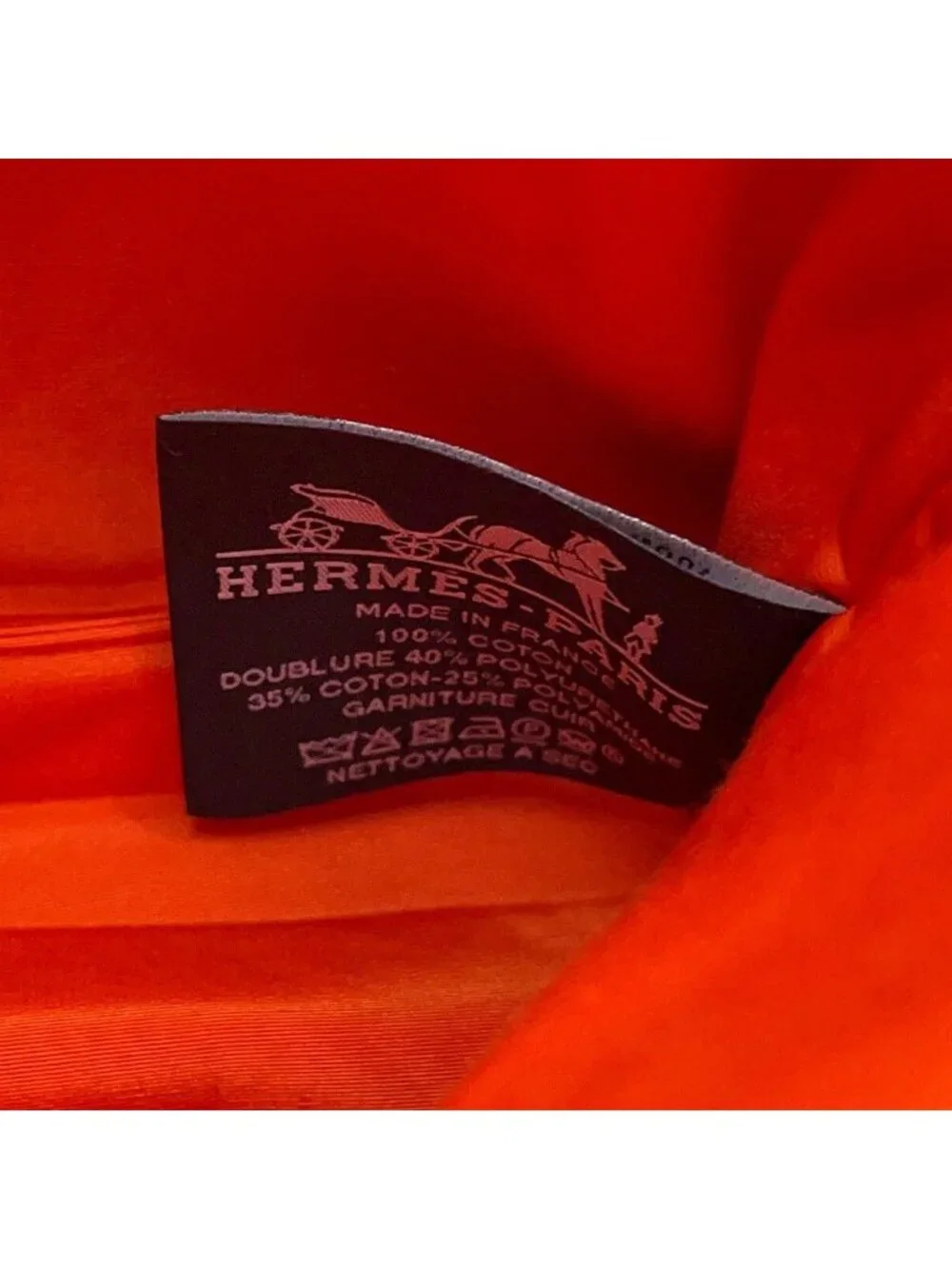 Hermes Pouch Bolide Mini Orange Fu Silver Canvas Case